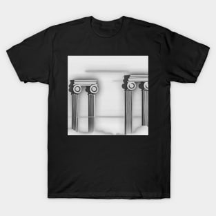 Black and white  Monumental Classical columns T-Shirt